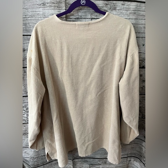 TIMBUKTU Station tan corduroy feel jacket with cool wood buttons, size 3X - Picture 3 of 5